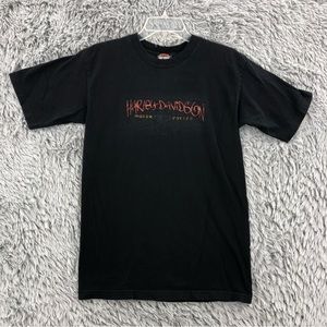 Harley Davidson Tshirt Mens Medium Spellout Motorcycle Black Shirt